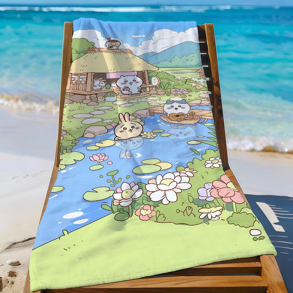 Cartoon C-Chiikawa Cute Towel Quick Drying Beach Towels Are Suitable For Swimming Pools Camping Yoga And The Gym