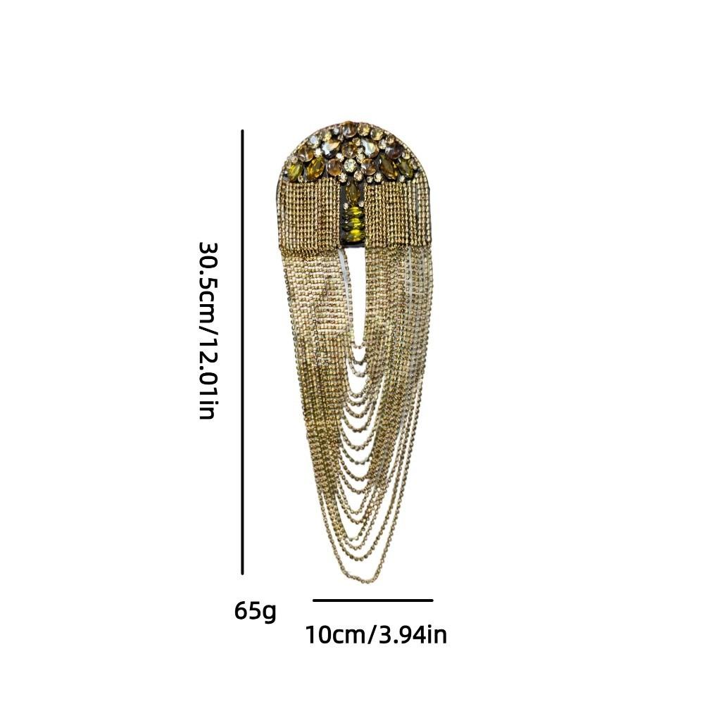 Zinc Zinc Alloy Tassel Epaulettes Rhinestone Shoulder Mark Classic Shoulder Board Choir Performance