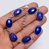 Sterling Silver Lapis Lazuli Bracelet Gift for Her Oval Shape Ethnic Style Handmade Jewelry 925 Steling Silver Bracelet 7-8" WSJ-4645