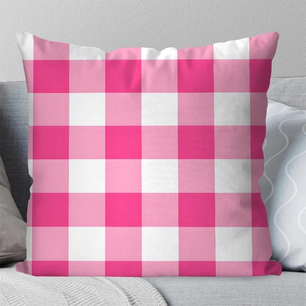 

Home Decor Colorful Plaid & Floral Patterned Pillow Covers Pattern Cushion Cover Suitable For Sofa Bedroom Car Pillow Cover 16x16Inch
