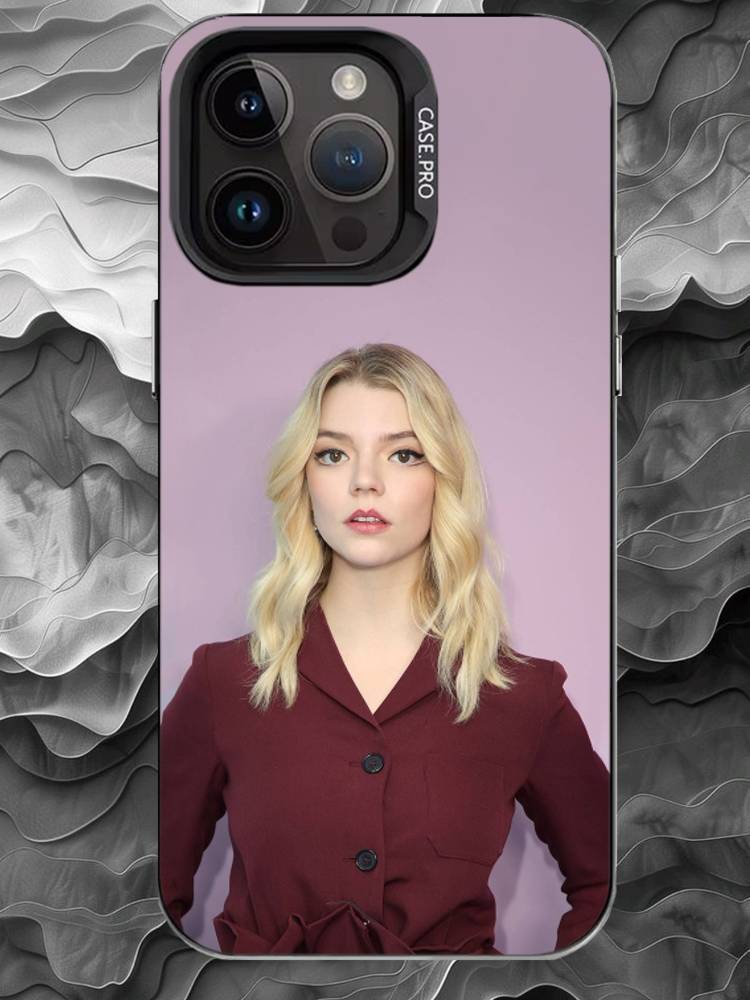 

A-Anya Taylor-Joy Phone Case For iPhone 17 16 15 14 13 12 11 Pro Max Plus Silver Matte Black Cover iPhone12PROMAX