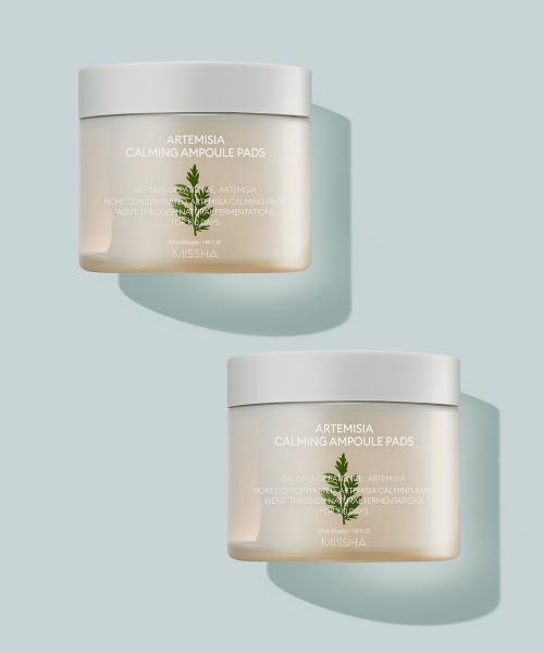 Missha [2 Pcs] Artemisia Calming Ampoule Pads 50 Sheets (Total 100 Sheets) FREE