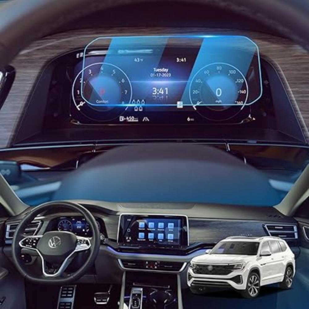 12 Inch Car Navigation Screen Protector For Volkswagen Atlas 2024 Tempered Glass 9H Hardness Scratch Resistant Protective Film