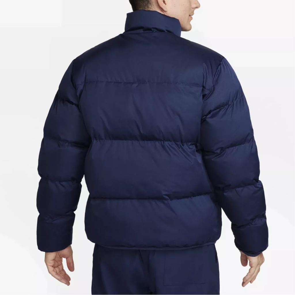 Nike Sportswear Club Solid Logo Stand Collar Long Sleeve Cotton Jacket Men Tops Midnight-Navy FB7368-410