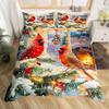 Roter Kardinal Bettbezug-Set Für Kinder Teenager Queen King Leichte Tagesdecke Tier Muster Bettwäsche-Set Schlafzimmer Dekor Ohne Bettdecke