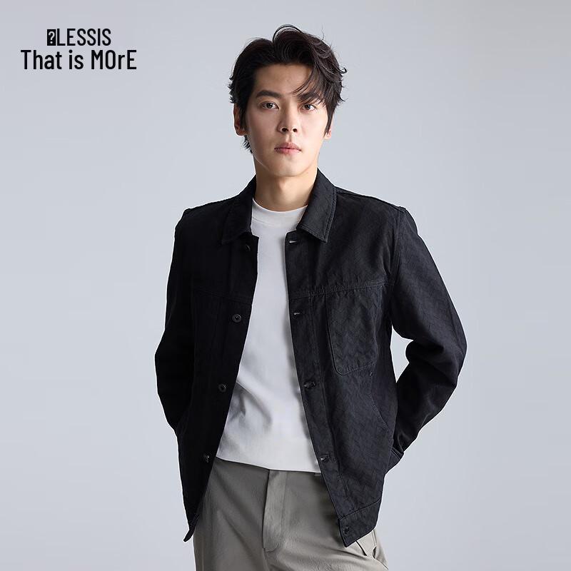 LILANZ Men's Dark Pattern Texture Casual Jacket