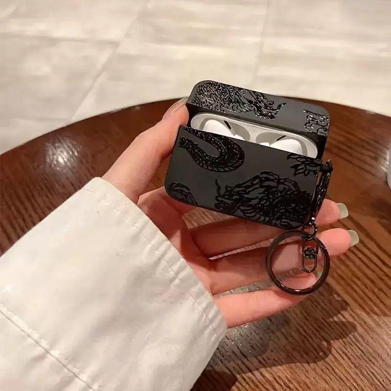 Cool Dragon Pattern Snake and Rose Earphone Cases Cover Case For Airpods 4 2 3 Pro 1 Pro3 Pro2