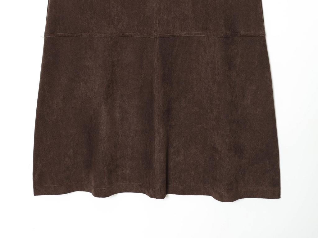 European and American Style Suede Texture Vest and Midi Skirt Set - Autumn Collection