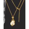European and American New Natural Crystal Raw Stone String Bag Bamboo Necklace Woven Pendant Adjustable Chain String Bag Cage Pendant