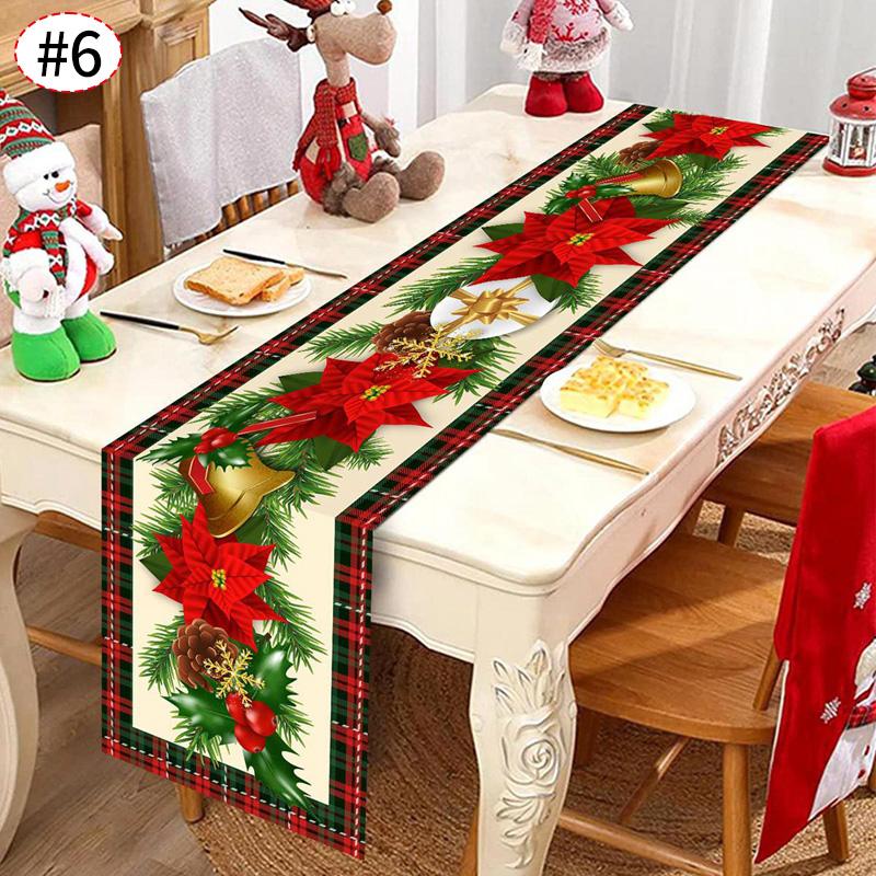 Christmas Themed Table Runner Santa Claus Table Flag Xmas Decor Tablecloth Navidad New Year Gifts Table Party Decor Supplies