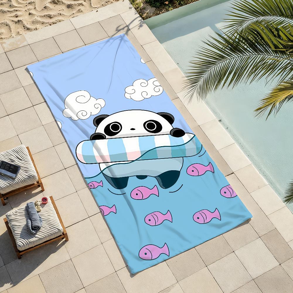 Cartoon cute T-TarepandaS Towel Drying Bath Towel Applicable To Light Swimming Camping Yoga Beach Out
