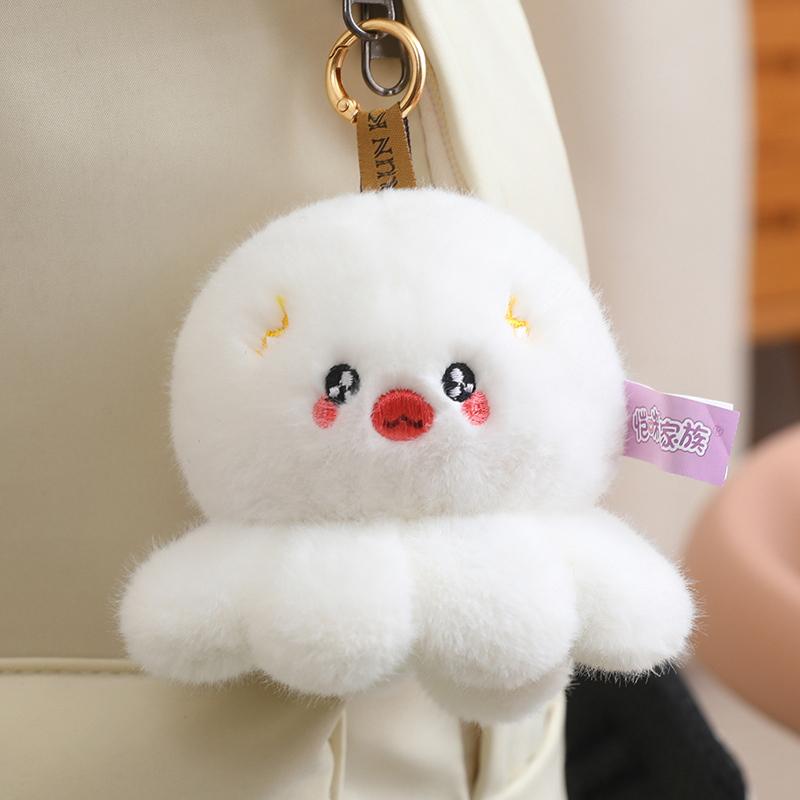 

10CM Cute Octopus Plush Pendant Toys Soft Stuffed Sea Animal Doll Kawaii Octopus Keychain Bag Decoration Small Holiday Gifts about 10cm білий