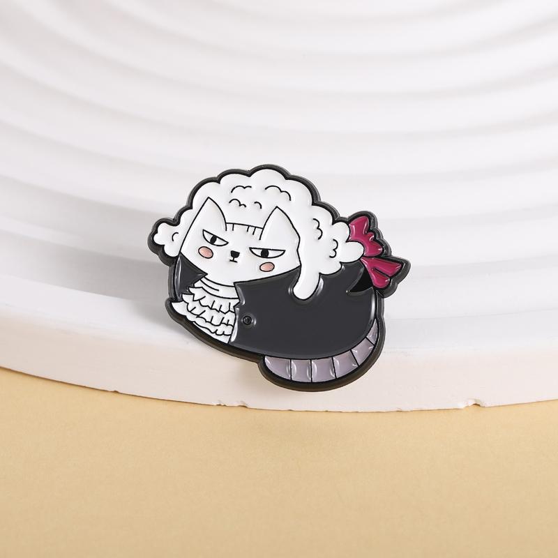 Fette Katzen Emaille-Pins Niedliche Cartoon Kätzchen Broschen Reversabzeichen Abendkleid Hawaii Kranz Schmuck Geschenk für Freunde