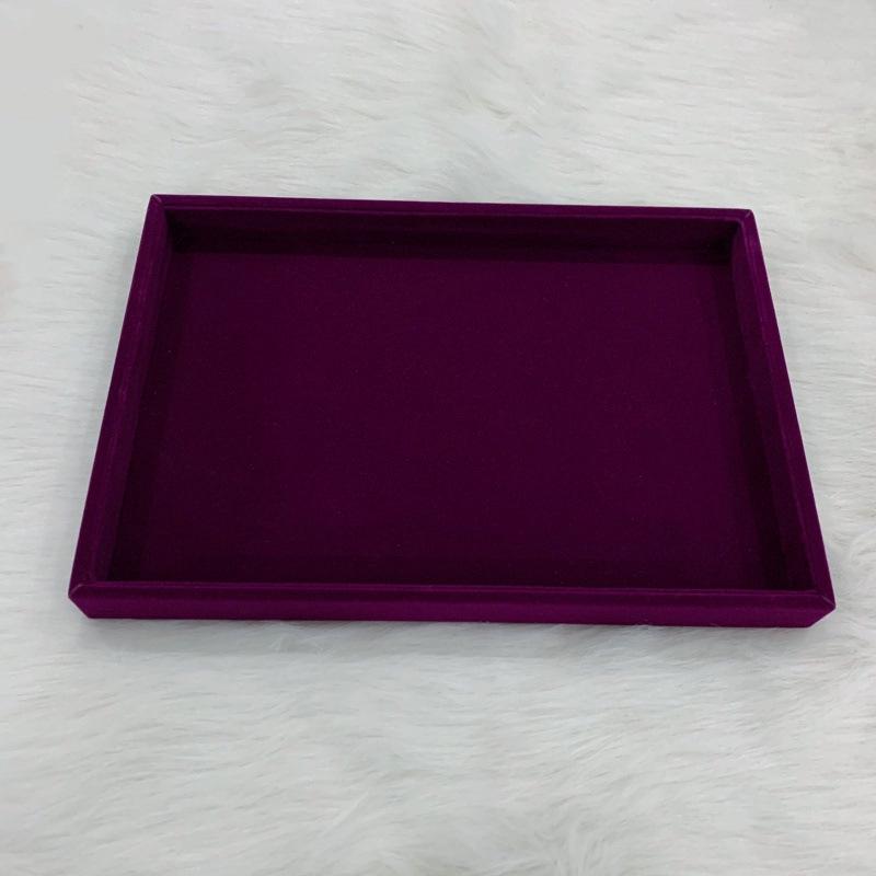 Большой бархатный лоток для демонстрации ювелирных изделий для серег и браслетов фиолетовый