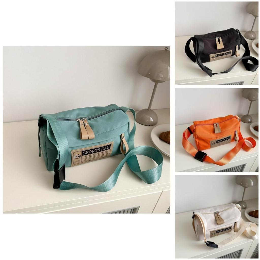 Stilvolle Oxford-Stoff Runde Fass-Tasche für Damen Trendige Lässige Umhängetasche