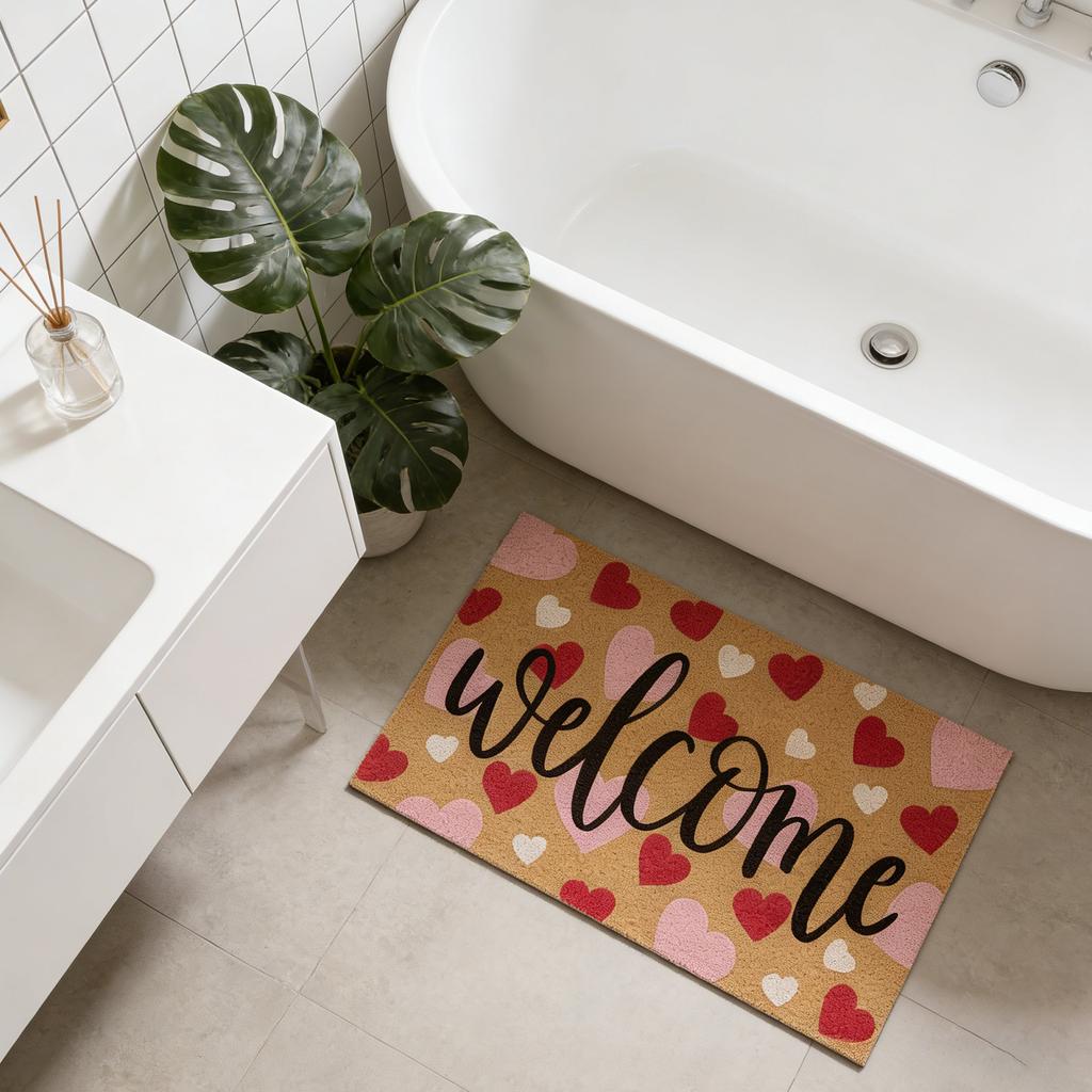 Valentine's Day Love  Door Mat, Entrance Mat,  Floor Mat, Carpet