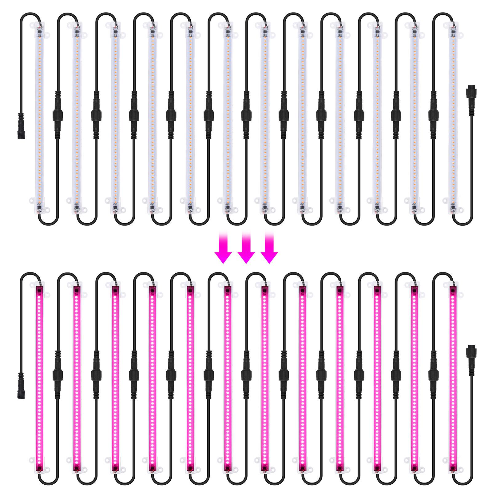 

Светодиодные ленты для выращивания растений 12-дюймовые лампы полного спектра для выращивания комнатных растений Plug and Play 2,7 ​​Вт EU Plug 12pcs Pink Purple Light