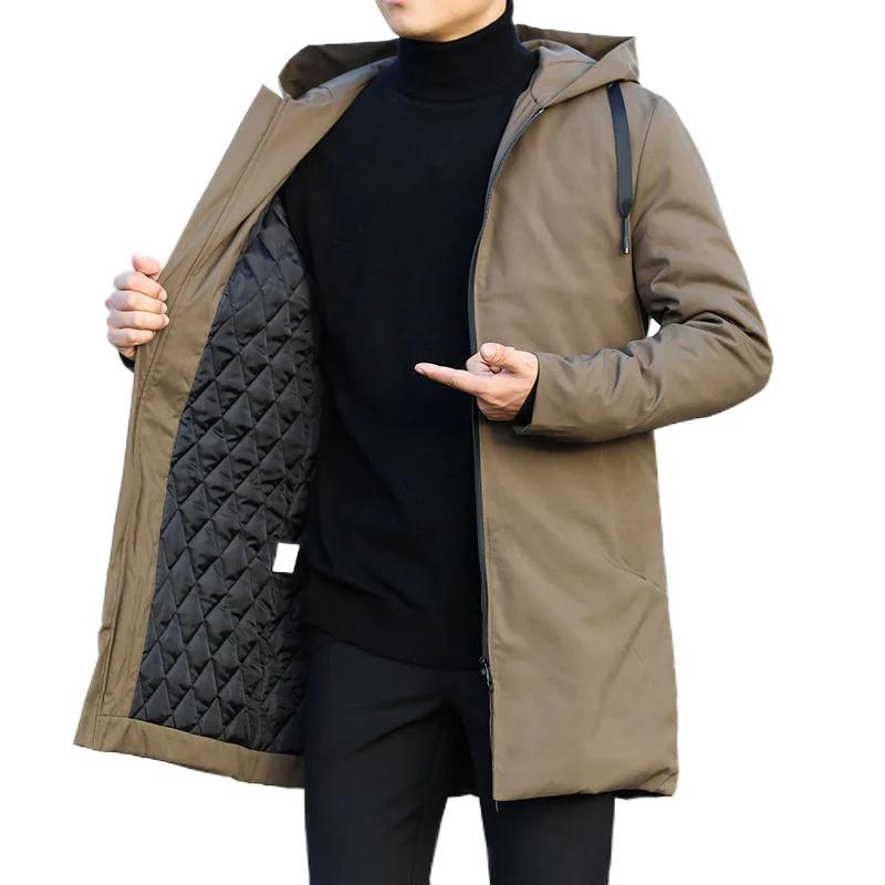 Autumn Winter Men's Trench Coat Male Windbreaker Outerwear Man Coat Men Casual Thicken Warm Hooded Parkas Men Jackets