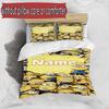 3pcs Duvet Cover Set (1*Duvet Cover + 2*Pillowcase, Without Core), Custom Name Minions Pattern Bedding Set, Home Bedroom Decor Gift