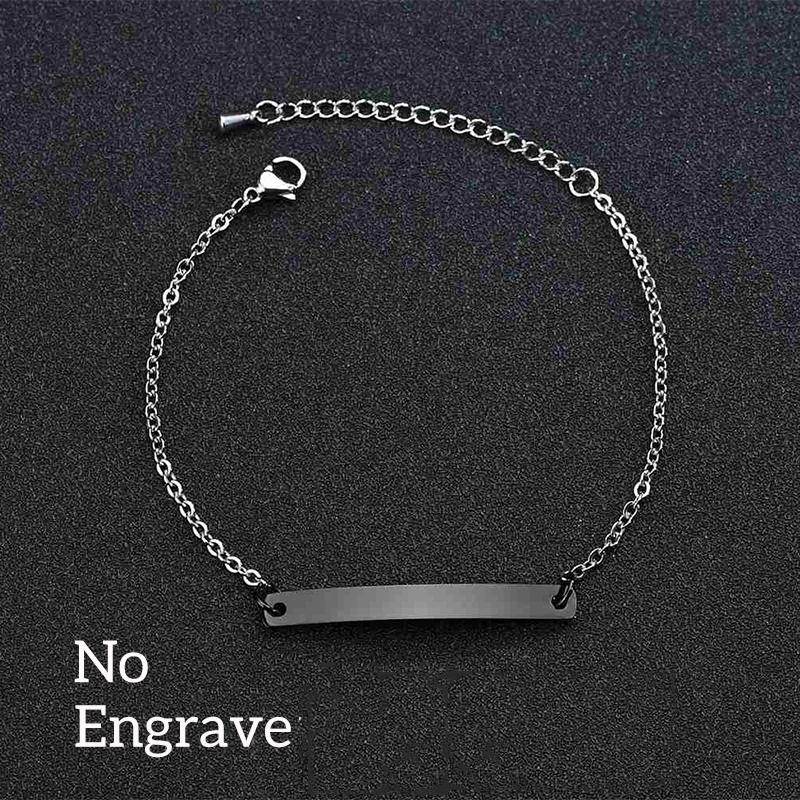 Nextvance Engraving Nameplate Couple Bracelet Stainless Steel Chain Id Tag Bracelets For Lover Valentines Day Gift