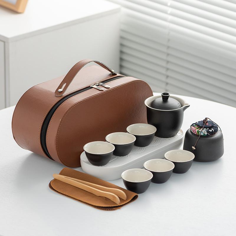 Business Gifts Travel Tea Set Kuaike Cup One Pot Three Cups Portable Cover Bowl Small Set Outdoor High-end Kung Fu Set