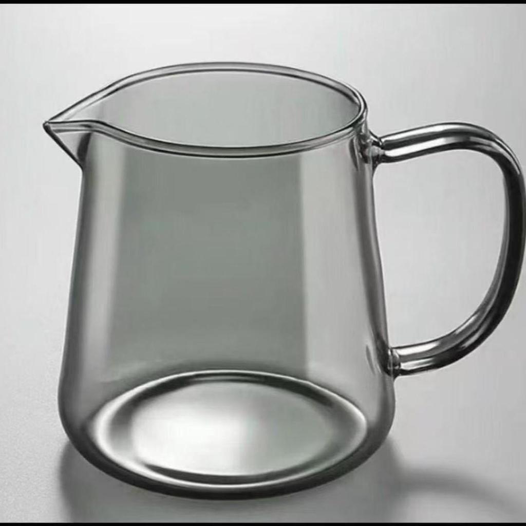 Square Glass Teapot Set with Stainless Steel Filter - Kung Fu Style Tea Dispenser and Fairness Cup for Household Use.