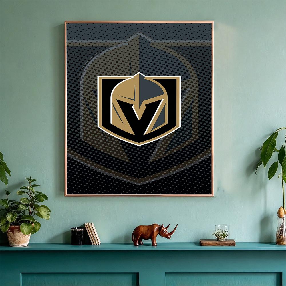 Vegas Golden Knights 5D Round Diamond Painting Kit Diamond Embroidery Painting Rhinestones Mosaic Frameless Handwork Decoration Arts