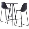 Day and Night - Day and Night High Table and Stools Set 3 Pieces Black Plastic