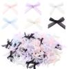 20pcs 3X4.2cm Satin Ribbon Bows Colorful Mini Organza Lace Bow For DIY Crafts Wedding Party Clothing Gift Decoration Accessories