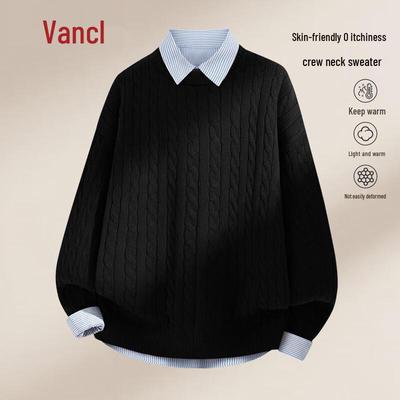 VANCL Men's Loose Fit Round Neck Knit Sweater