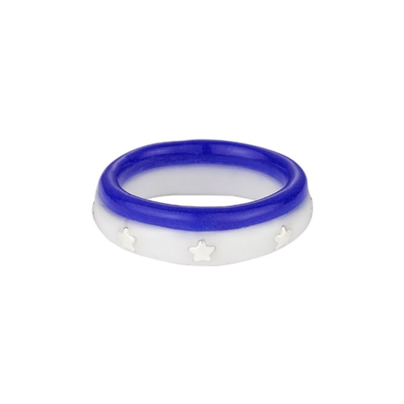 nff star two track ring-white blue