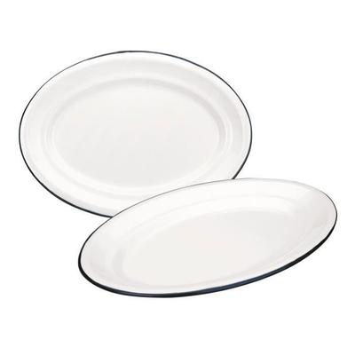 IBILI 903925 Flat Oval Steel White 25 X 17 Cm