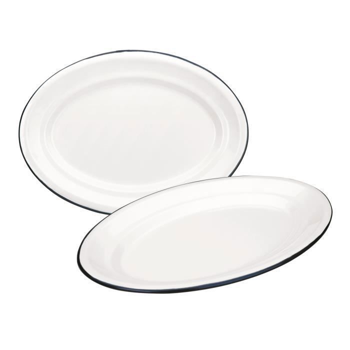 IBILI 903925 Flach Oval Stahl Weiß 25 X 17 Cm
