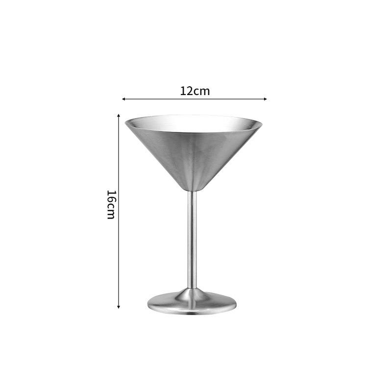 304 Stainless Steel Goblet Wine Glass Martini Glass Creative Retro Style Cocktail Glass Bar Restaurant Home Drinking Utensils 200-400ml
