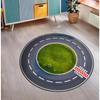 Rond Racecircuit Tapijt Start Finish Cirkel Speelmat voor Kinderen Speelgoedauto Circuit Mat Leuke Kinderkamer Speelkamer Decoratie voor Kleine Coureurs