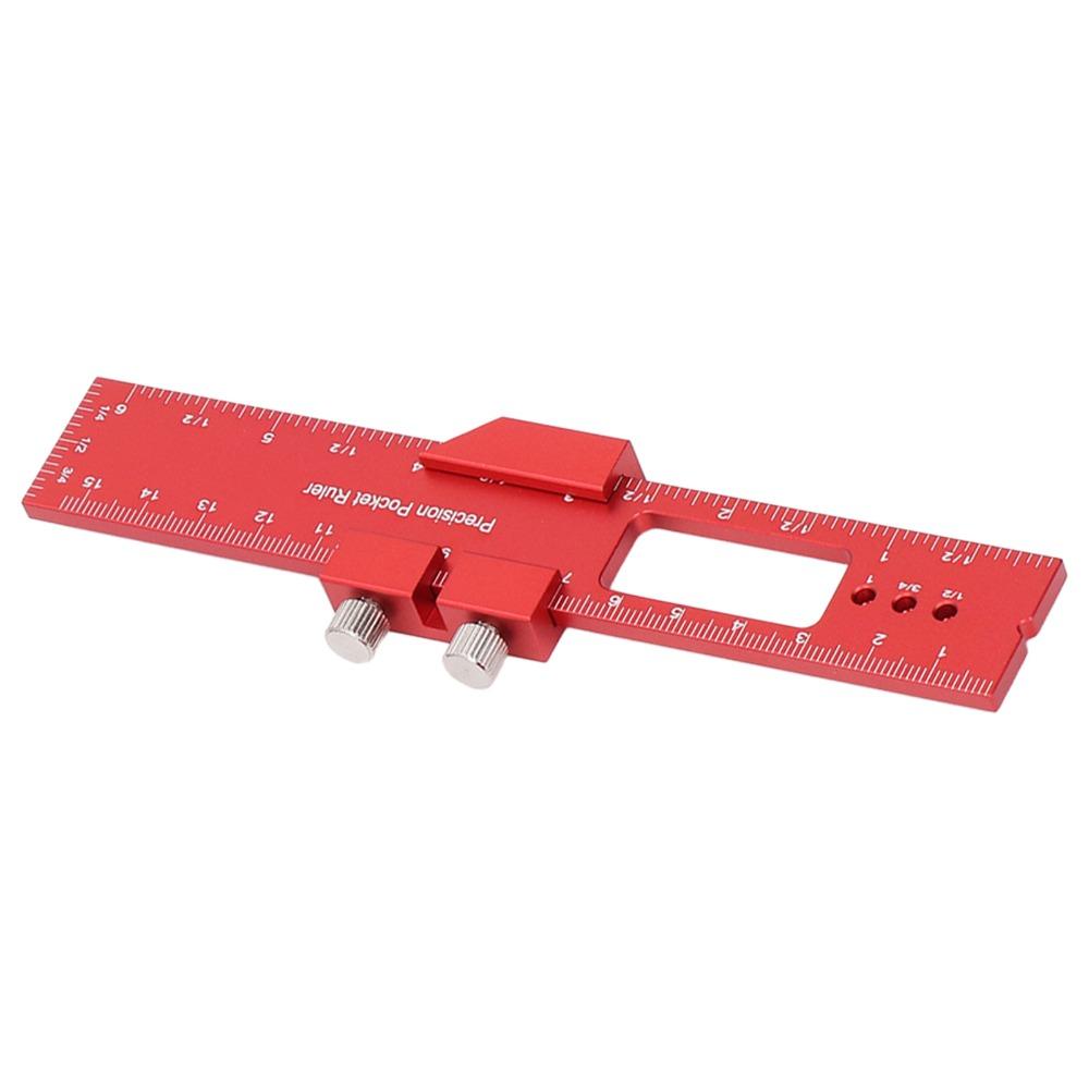 Clear Scales Woodworking Ruler 6 Inch T Type Scribing Ruler Adjustable Sliding Stop Ruler  Marking