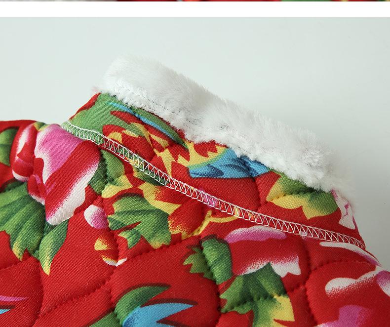 Women's Retro Ethnic Tang Suit Cotton-Padded Jacket with Floral Design & Chinese Frog Buttons - Thick Winter Coat