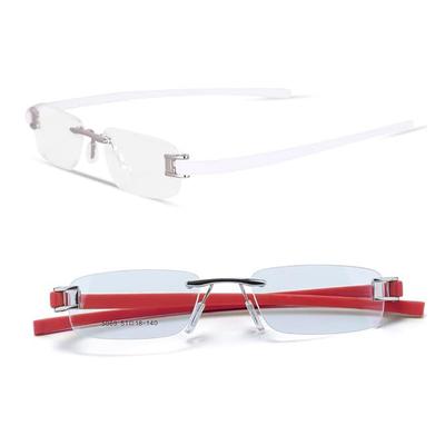 RSINC Kombi Randlose Brille für Unisex Silber Rot - Silber Weiß Etikett A1