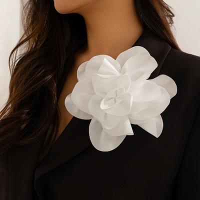 Yousheng Women Corsage Brooch Fabric Flower Shape Anti-slip Suit Coat Collar Hat Scarf Dress Decoration Clothes Pin Prom Party Garment Jewelry