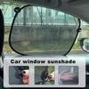 Car Side Window Mesh Sunshade 2Pcs Foldable Auto Sunscreen Curtain Heat Insulation Shade for SUV Sedan