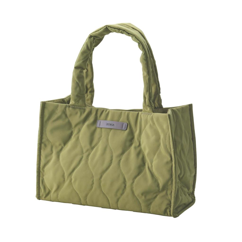 ELECOM Quilted Onion Stitch Tote Bag, Khaki, BM-QTBTGN