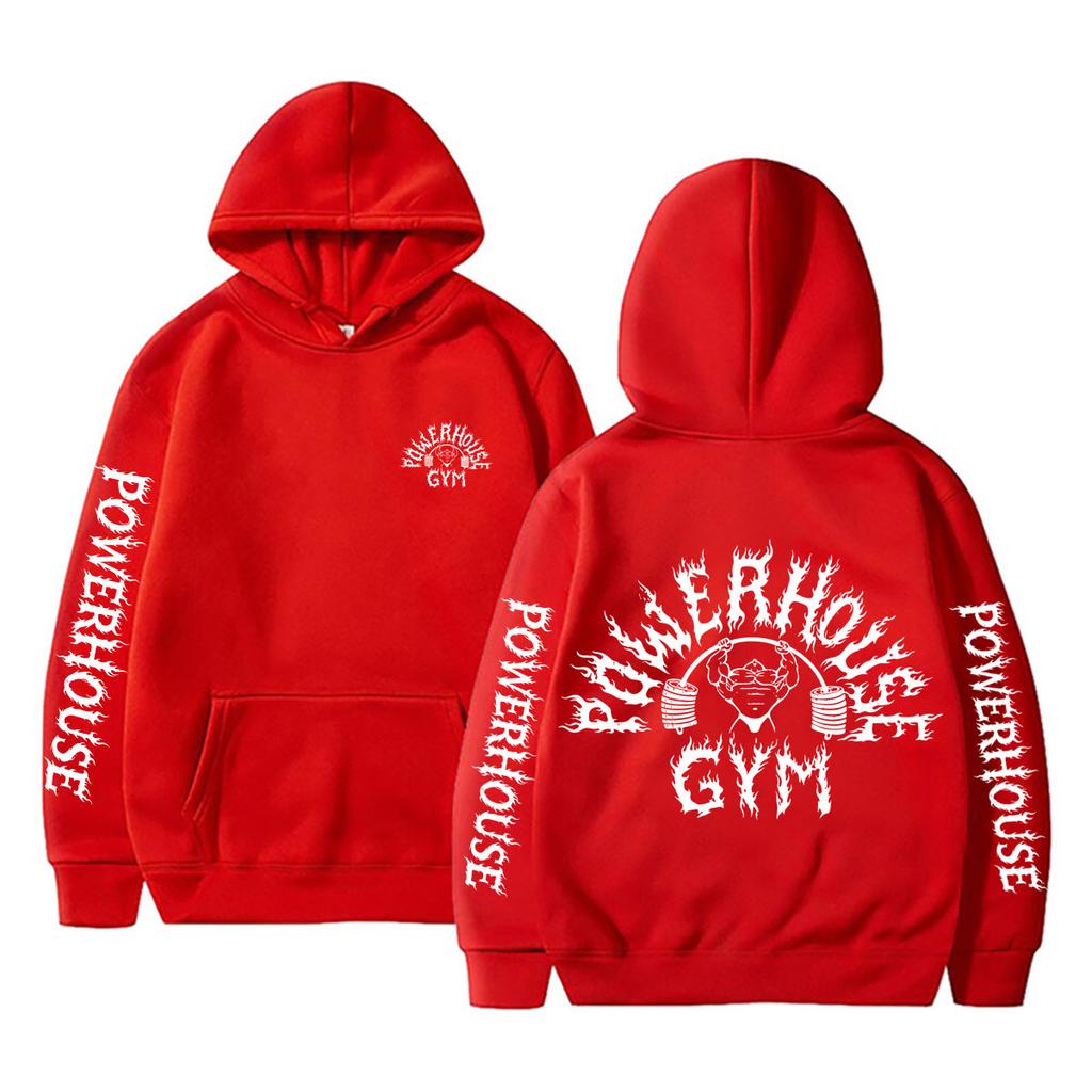Powerhouse Gym Logo Grafikdruck Hoodie Herren Damen Gothic Rock Übergroß Geek Fitness Sweatshirt Mann Lässig Langarm Pullover