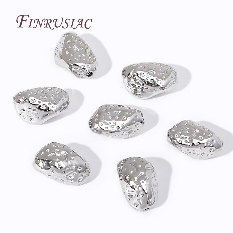 18K Gold Plated Metal Beads For Jewelry Making,Irregular Bracelet Necklace Spacer Beads,Bulk Jewellery Making Beads