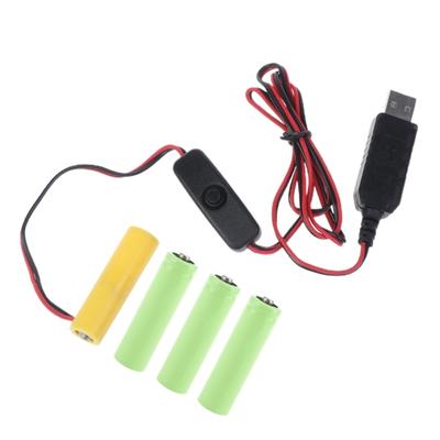 USB Power Converter AA Battery Eliminator Replace 4Pcs 1.5V AA Batteries for Remote Control LED Light Electronic Toy