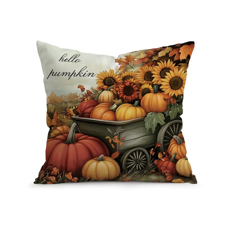 Cuscini Decorativi Raccolta Autunnale Zucca Retro Federe Cuscino Copricuscino Girasole Cuscino da Lancio Copricuscino Divano Decor