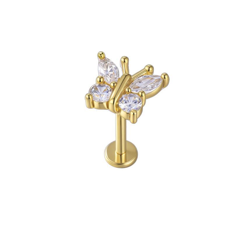 1 Adet Çiçek Tragus Piercing Küpe Ucu İçten Dişli 316L Cerrahi Çelik Takı