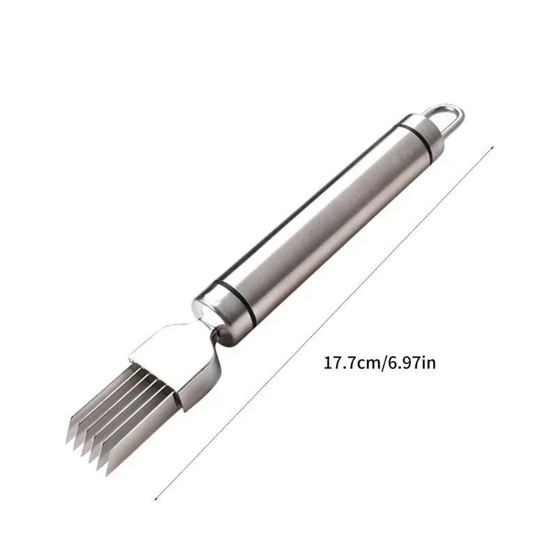 Practical Stainless Steel Scallion Cutter with Ergonomic Handle | Onion & Garlic Shredder for Kitchen Efficiency