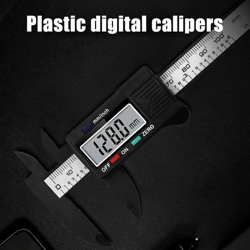 100mm 6 Inch Electronic Digital Caliper Carbon Fiber Vernier Caliper Gauge Micrometer Ruler Woodwork Thickness Measuring Tool