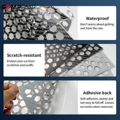 Honeycomb Car Rear Tail Light Decoration Stickers Carbon Fiber Films Auto Decal Wrap Decoration for Car Exterior Accessories