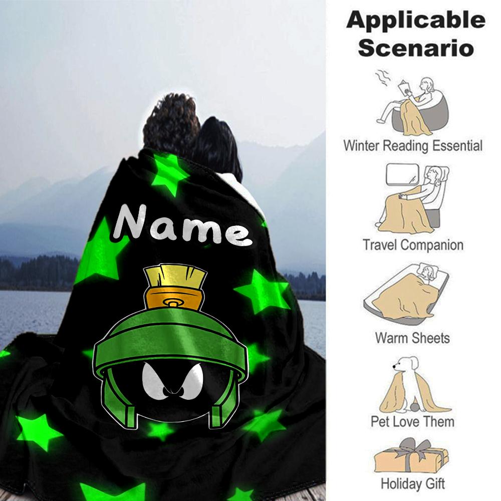 Customiz Name Personality Marvin the Martian Blanket Soft &Warm Sofa Office Bed Travel Lunch Break Blanket, Gift Suitable All Seasons